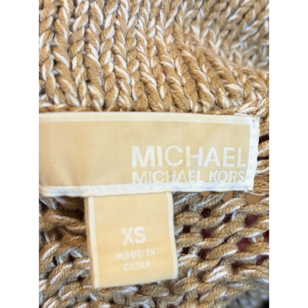Michael Kors Chunky Knit Toggle Cardigan Cape XS Oversized Zip Quiet Luxury - Picture 3 of 14